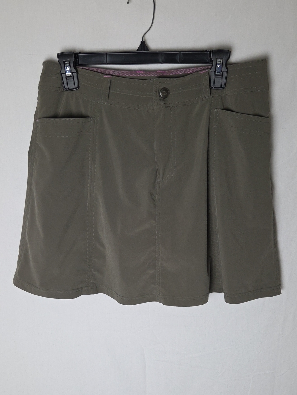 L.L. Bean Women’s Sz 10 Water Repellent Trail Skort Beige Green Hiking Outdoors